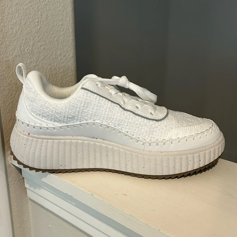 Dream Pairs Women's White Lace Up Platform Sneakers Shoes Size 9 - Picture 5 of 10